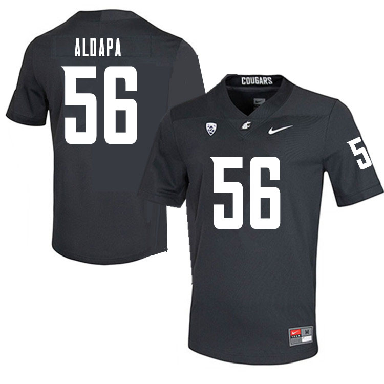 Men #56 David Aldapa Washington State Cougars College Football Jerseys Sale-Charcoal